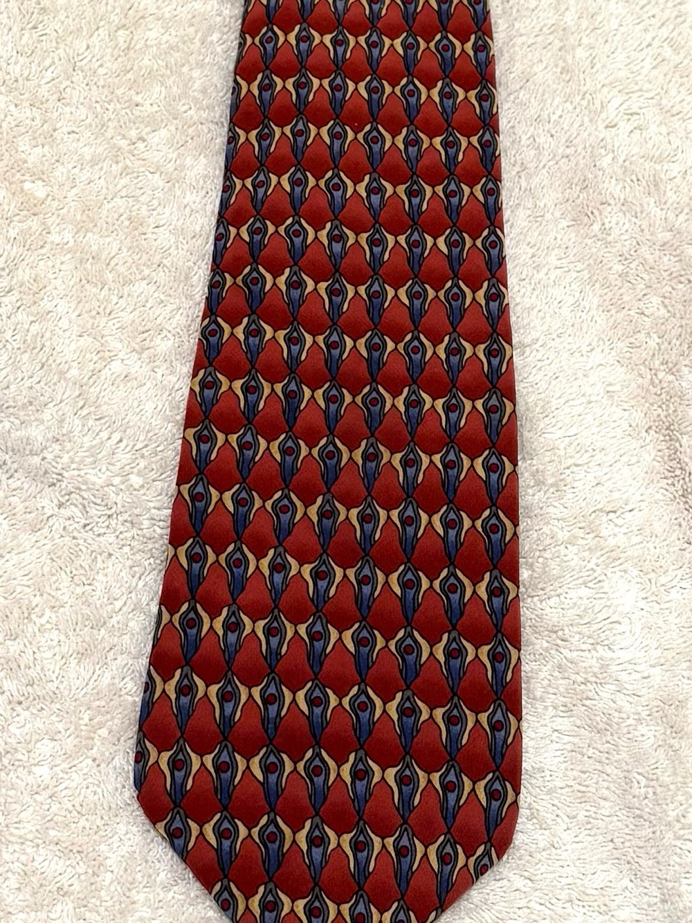 J. Garcia Classic Red/Blue/Gold Patterned Men's Necktie